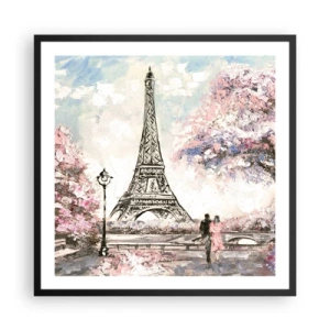 Poster în ramă neagră - Plimbare în aprilie la Paris - 60x60 cm
