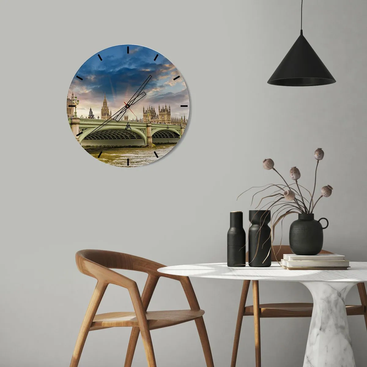 Ceas de perete - Ceas pe sticlă - Timpul s-a oprit în Imperiu - 40x40 cm