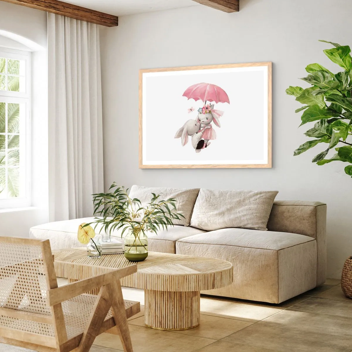 Poster în ramă de stejar deschis - Pur și simplu dragoste - 50x40 cm