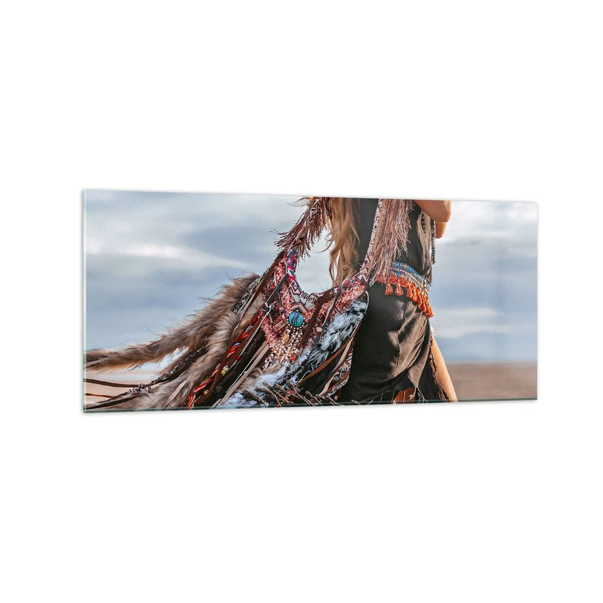Tablou pe sticlă - Iubita șamanului - 120x50 cm