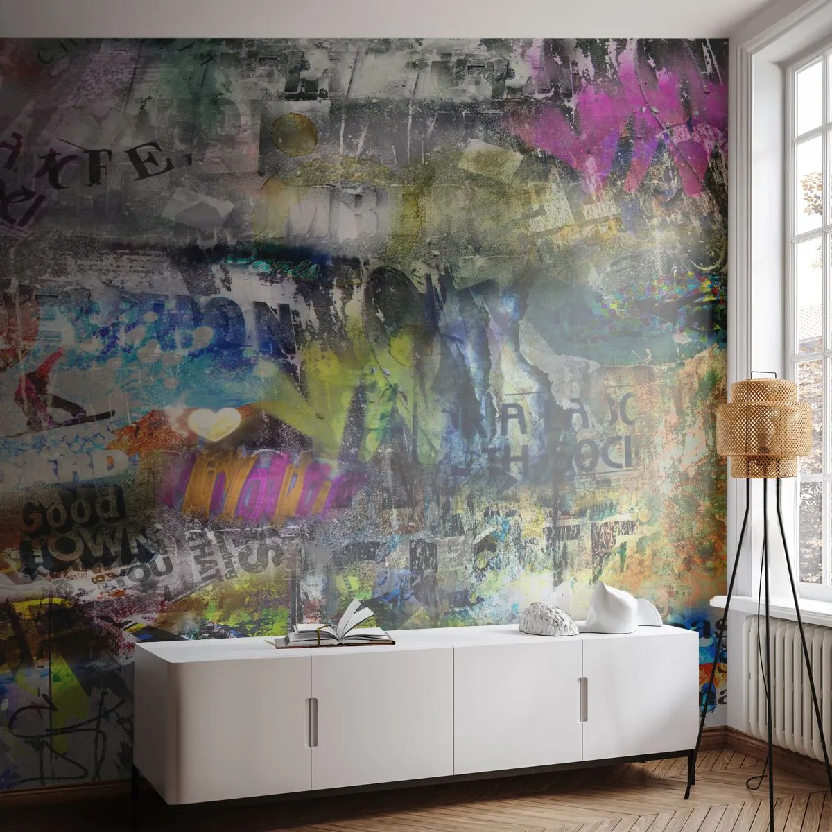 Tapet Autoadeziv Deluxe Sticker - Colaj de amintiri - Graffiti, mural, Model modern - 250x175 cm