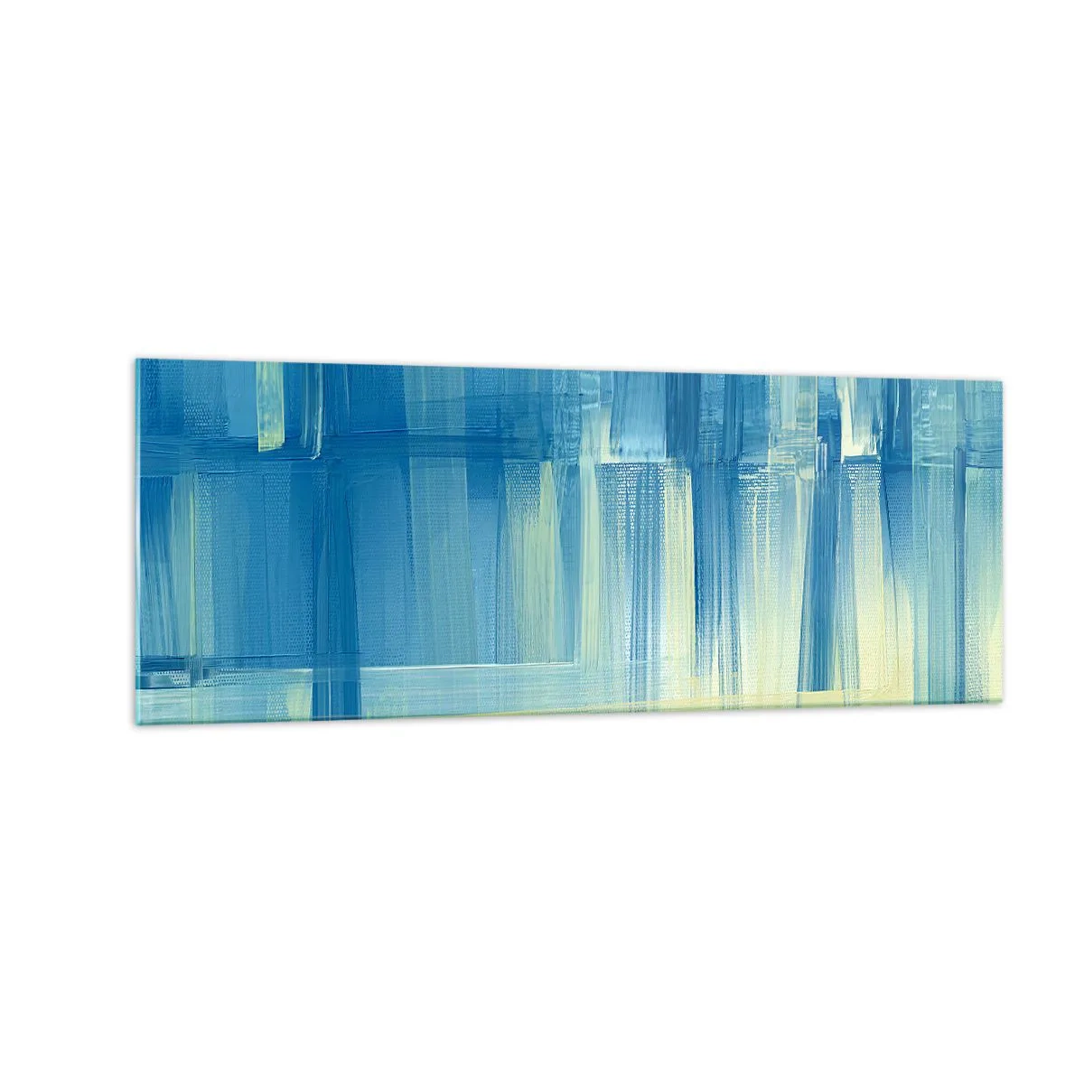Tablou pe sticlă - Compoziție în turcoaz - 140x50 cm
