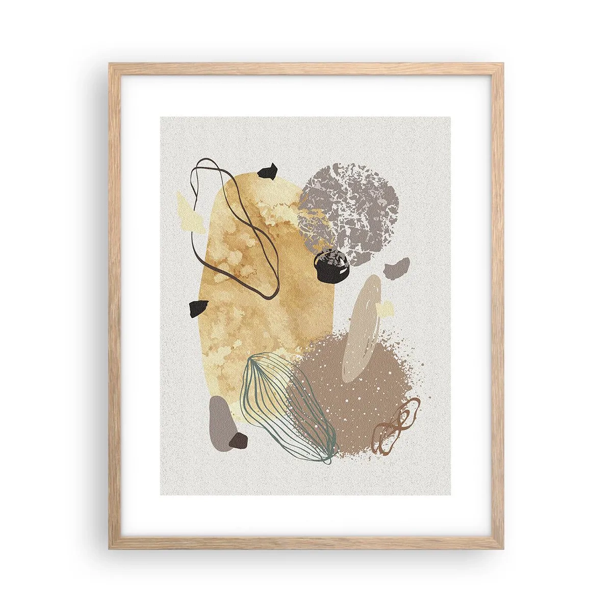 Poster în ramă de stejar deschis - Fluiditatea aplicată - 40x50 cm