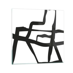Tablou pe sticlă - Construcție în alb și negru - 40x40 cm