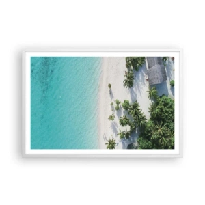 Poster în ramă albă - Vacanță în paradis - 91x61 cm