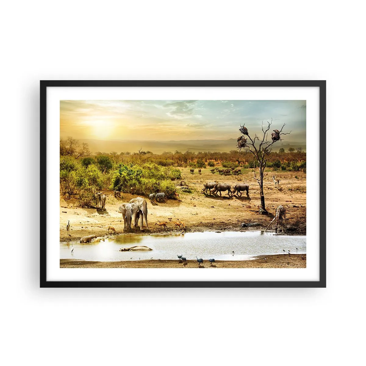 Poster în ramă neagră - "Și din Eden curgea un râu..." - 70x50 cm
