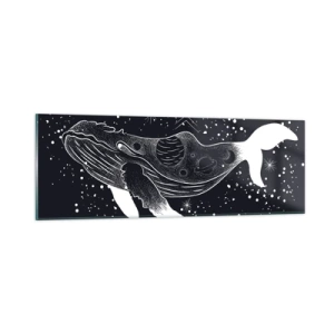 Tablou pe sticlă - În oceanul universului - 90x30 cm