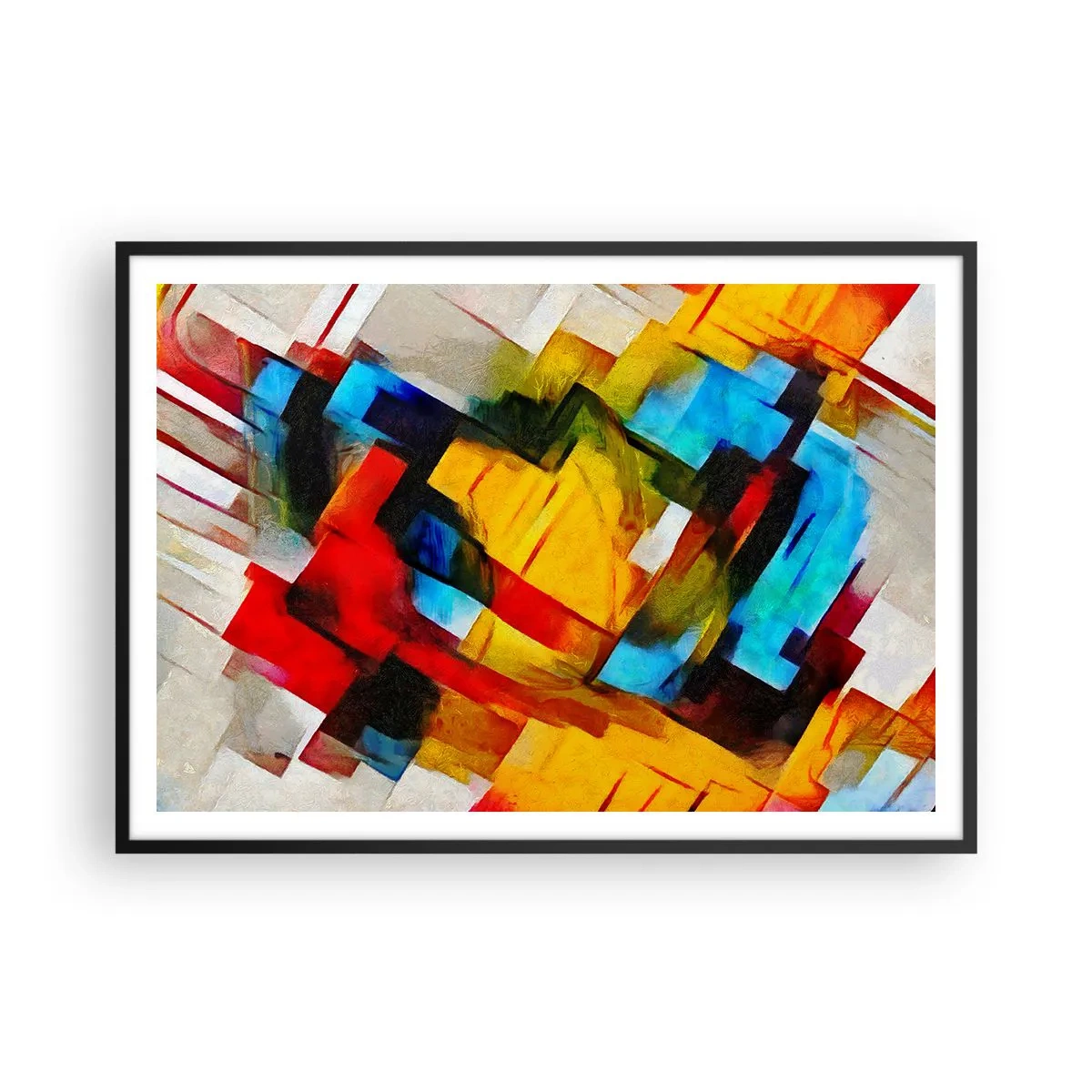 Poster în ramă neagră - Sandviș multicolor - 100x70 cm