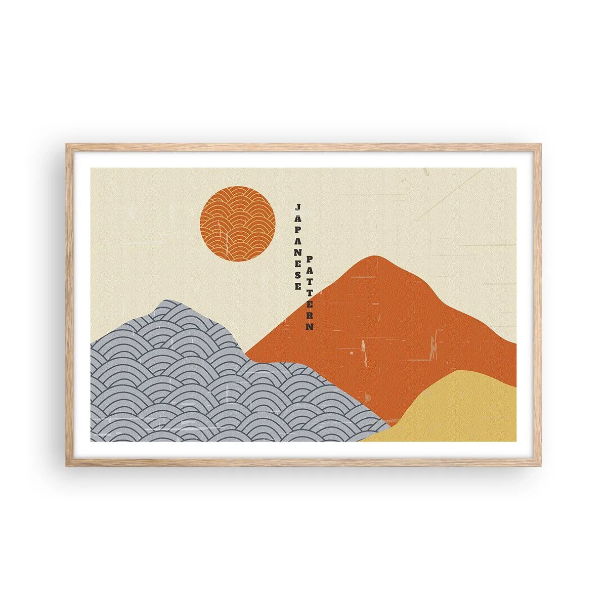 Poster în ramă de stejar deschis - În stil japonez - 91x61 cm
