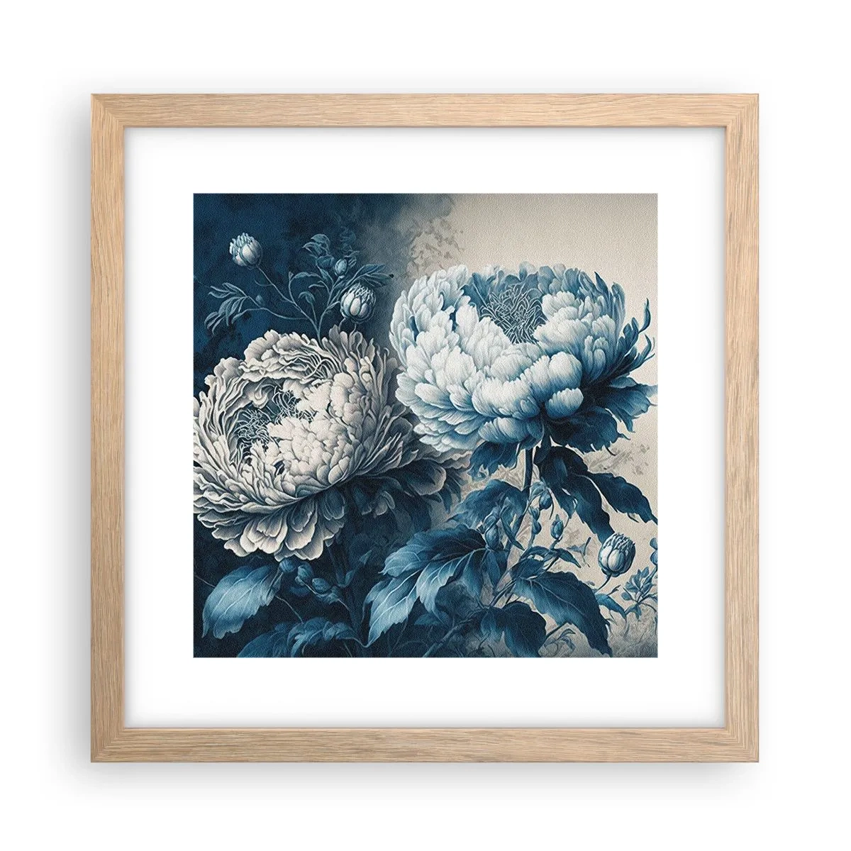 Poster în ramă de stejar deschis - Pereche asortată - 30x30 cm