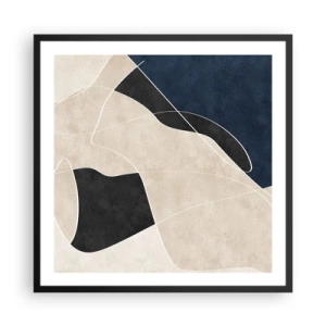 Poster în ramă neagră - Compoziție abstractă - contrast de culori - 60x60 cm