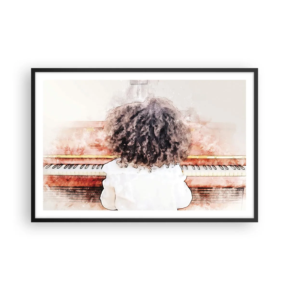 Poster în ramă neagră - Într-o lume a muzicii - 91x61 cm