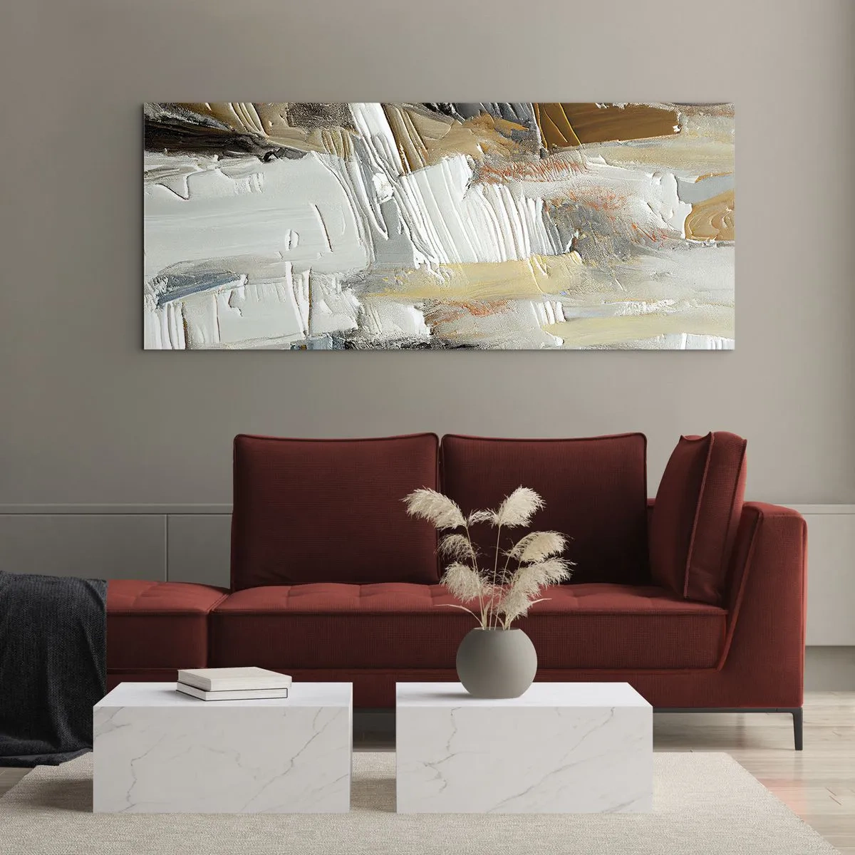 Tablou pe sticlă - Stratificare colorată - 100x40 cm