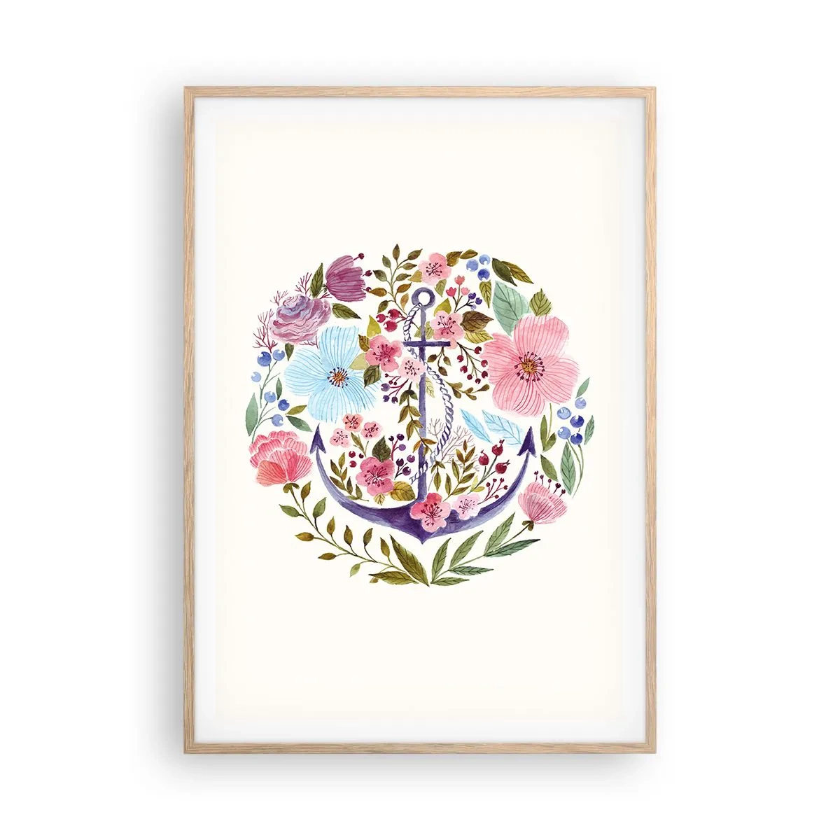 Poster în ramă de stejar deschis - Somnul bun al marinarului - 70x100 cm