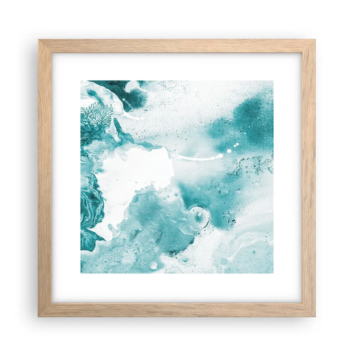 Poster în ramă de stejar deschis - Câmpii inundabile de albastru - 30x30 cm