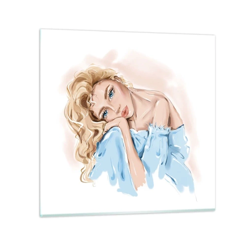 Tablou pe sticlă - Scufundată în vis albastru - 70x70 cm