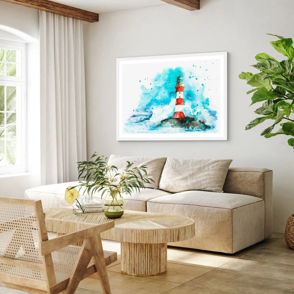 Poster în ramă albă - Unitatea forțelor naturii - 91x61 cm