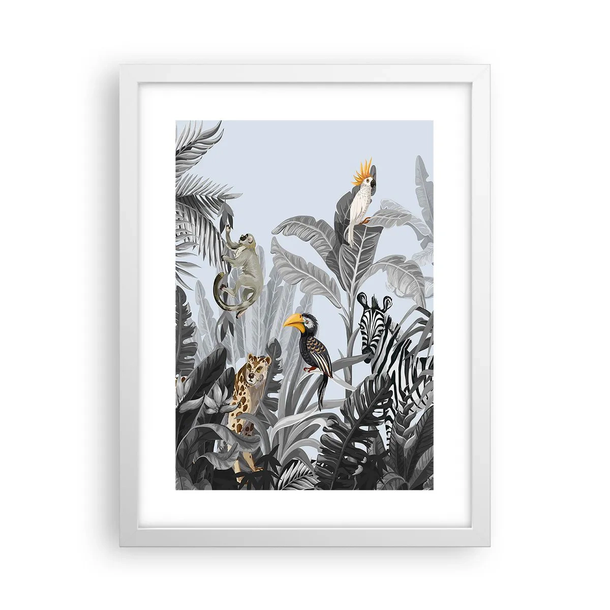 Poster în ramă albă - O fabulă africană - 30x40 cm