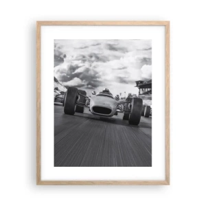 Poster în ramă de stejar deschis - Cai putere! - 40x50 cm