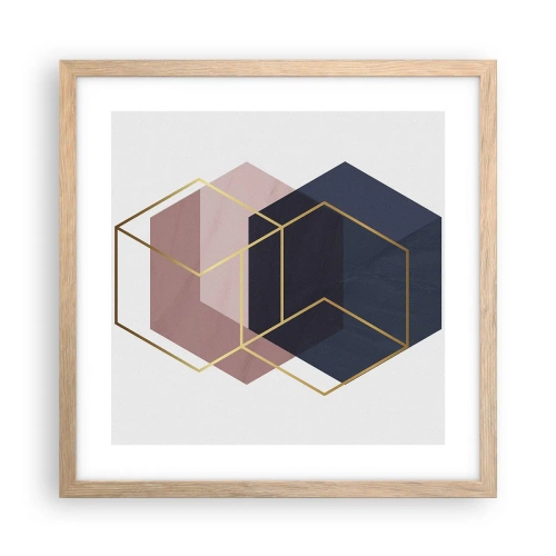 Poster în ramă de stejar deschis - Puterea simplității - 40x40 cm