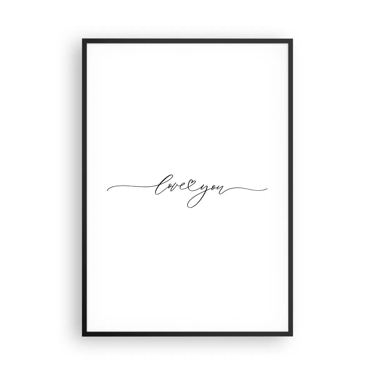 Poster în ramă neagră - Negru pe alb - 70x100 cm