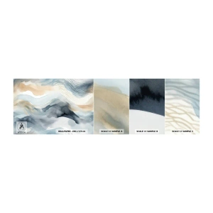 Mostră tapet autocolant Deluxe Sticker - Abstracție de zăpadă și ceață - Bucată, Acuarelă, Minimalism - 100x30 cm