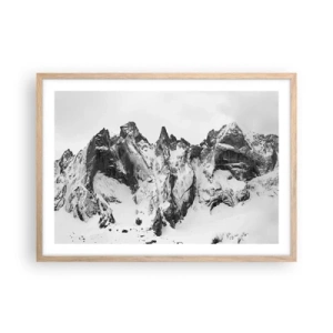 Poster în ramă de stejar deschis - Amenințarea crestei de granit - 70x50 cm