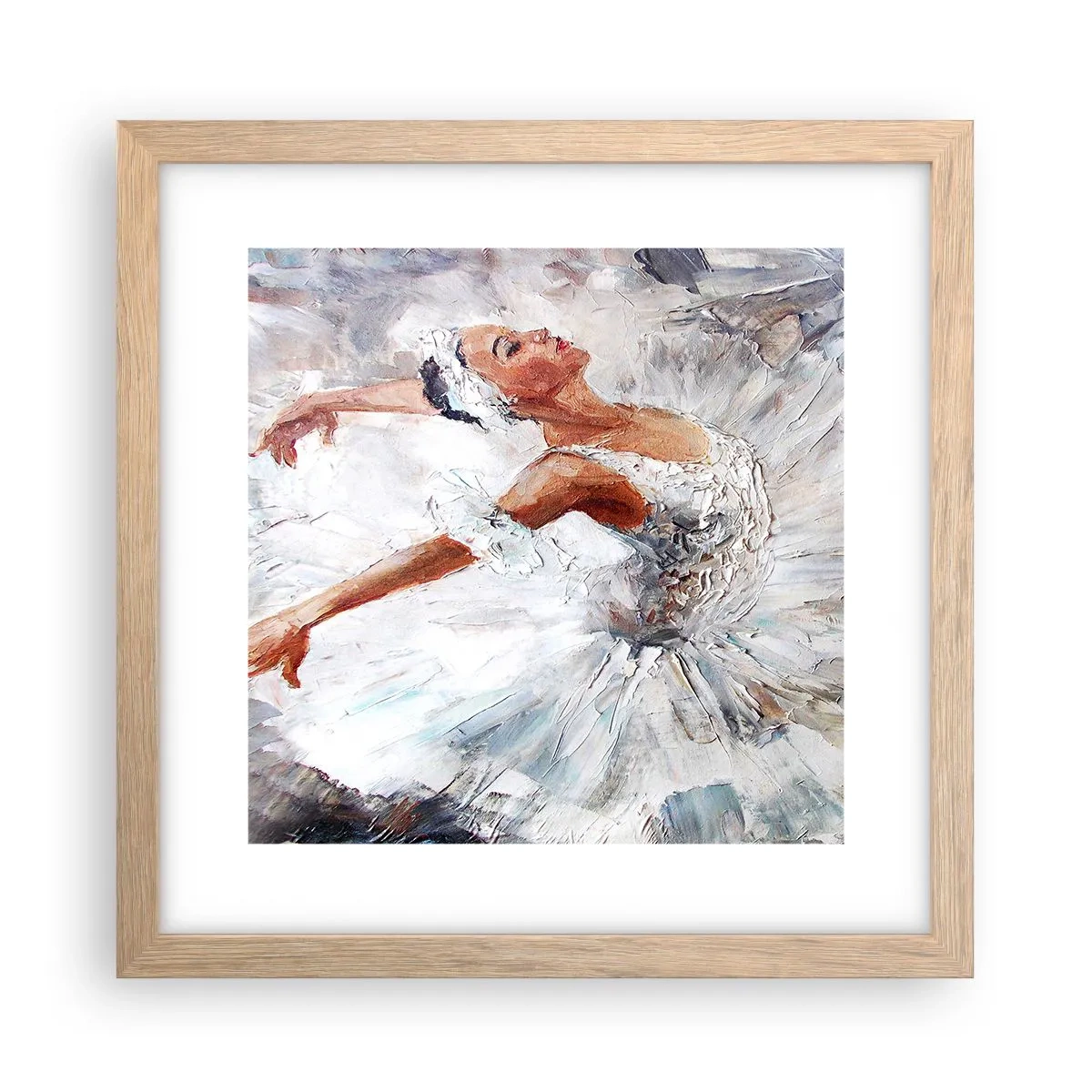 Poster în ramă de stejar deschis - Moale și ușoară ca tulul - 30x30 cm