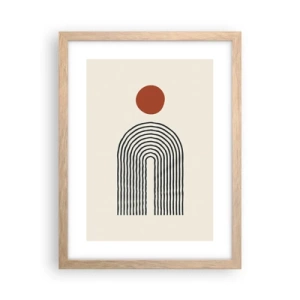 Poster în ramă de stejar deschis - Magnetismul formelor și al culorilor - 30x40 cm