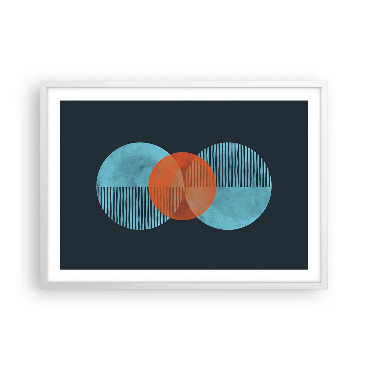 Poster în ramă albă - Compoziție simetrică - 70x50 cm