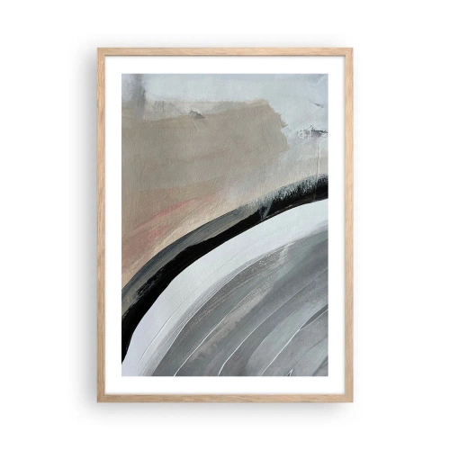 Poster în ramă de stejar deschis - Compoziție: arc de negru și gri - 50x70 cm
