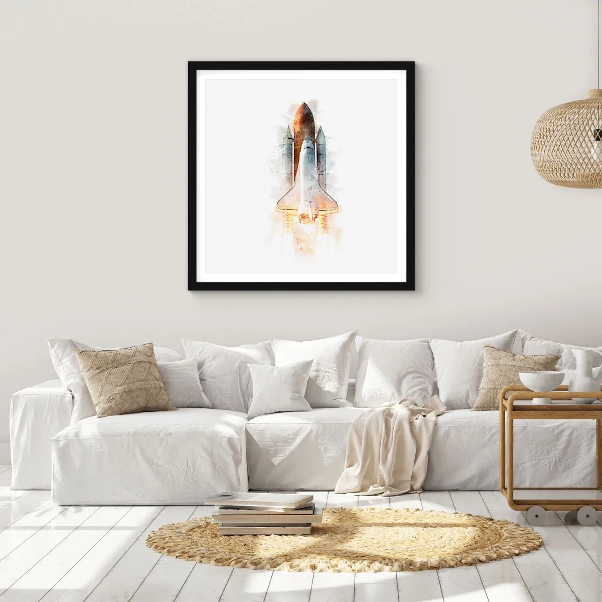 Poster în ramă neagră - Exploratorii la start - 30x30 cm