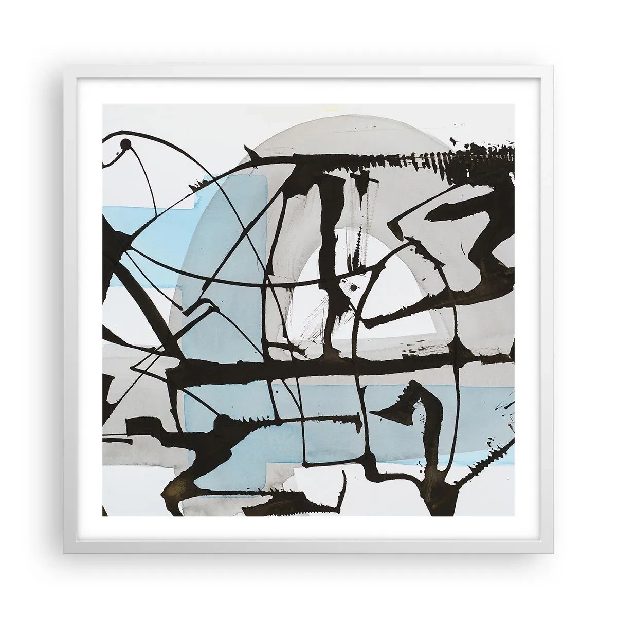 Poster în ramă albă - Cu toate acestea, albastru - 60x60 cm