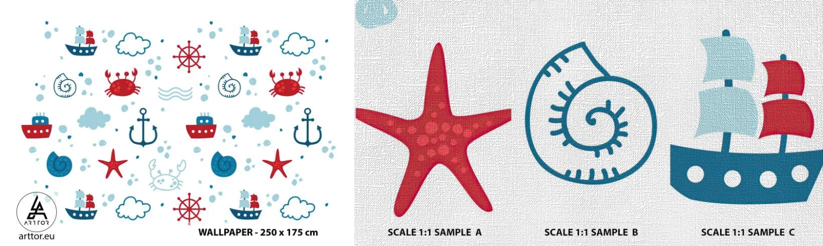 Mostră tapet Premium Canvas - O poveste maritimă - navigație, Nautic, Ancoră - 100x30 cm