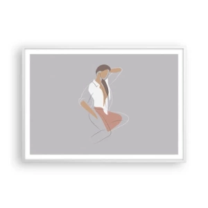 Poster în ramă albă - Schiță de farmec - 100x70 cm