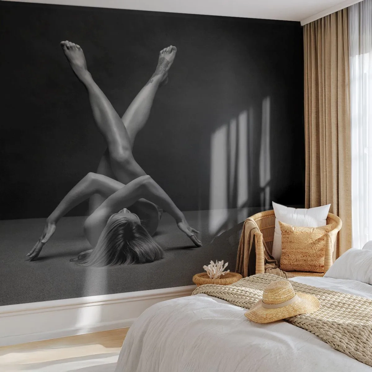 Tapet Premium Sand - Geometria nudității - Femeie, Bucată, Corp - 350x256 cm
