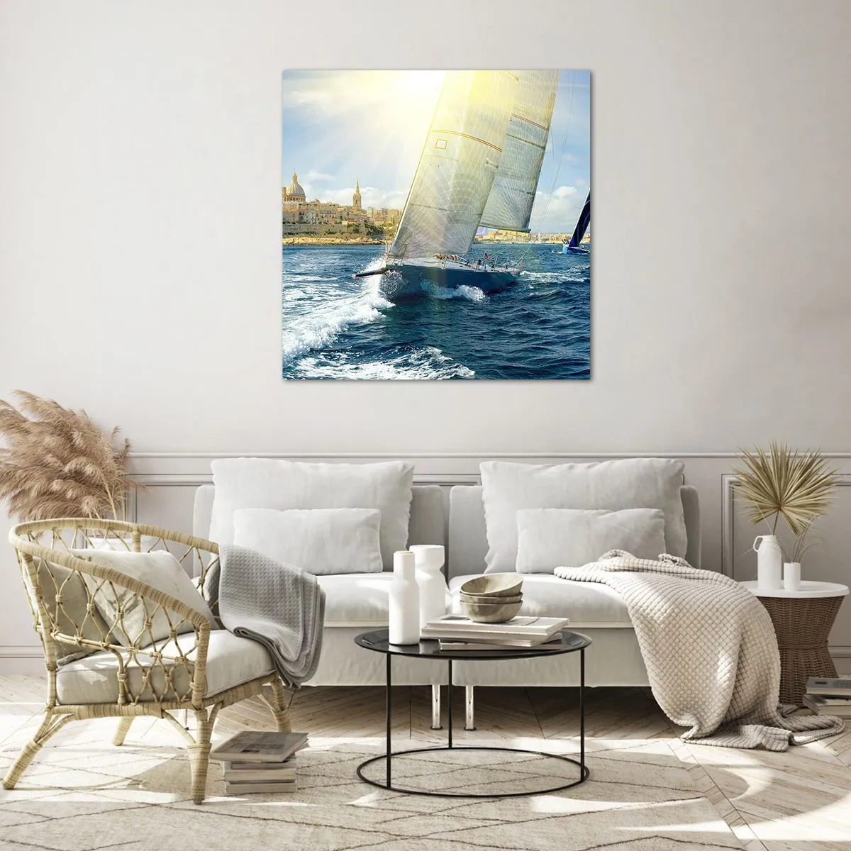 Tablou pe sticlă - E timpul să părăsim orașul - 70x70 cm