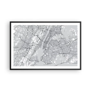Poster în ramă neagră - Anatomia unei metropole - 91x61 cm