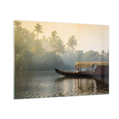 Tablou pe sticlă - Casă pe râu - 100x70 cm