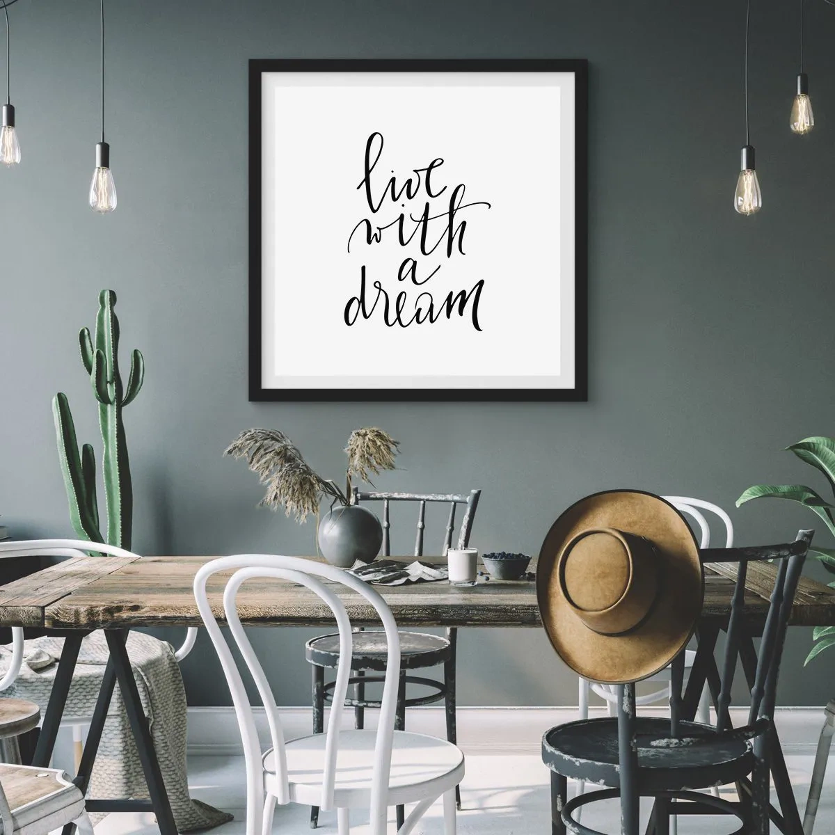 Poster în ramă neagră - Of course - 40x40 cm