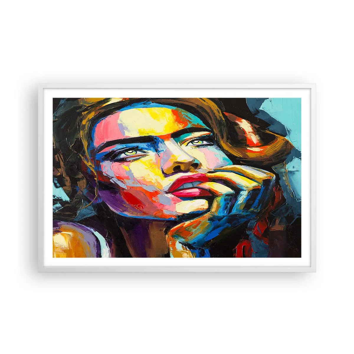 Poster în ramă albă - Visele ca niște păsări se înalță pe cer - 91x61 cm