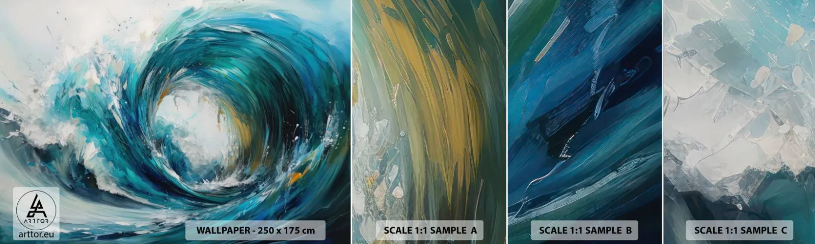 Mostră de Tapet Standard Eco - Portal maritim - Ocean, Val, Bucată - 100x30 cm