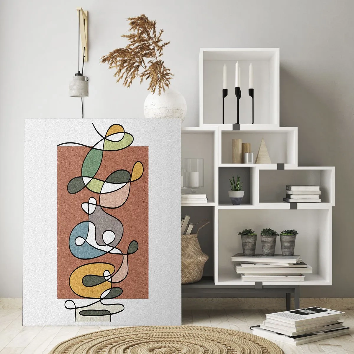 Tablou pe sticlă - Abstracție: un dans colorat - 70x100 cm