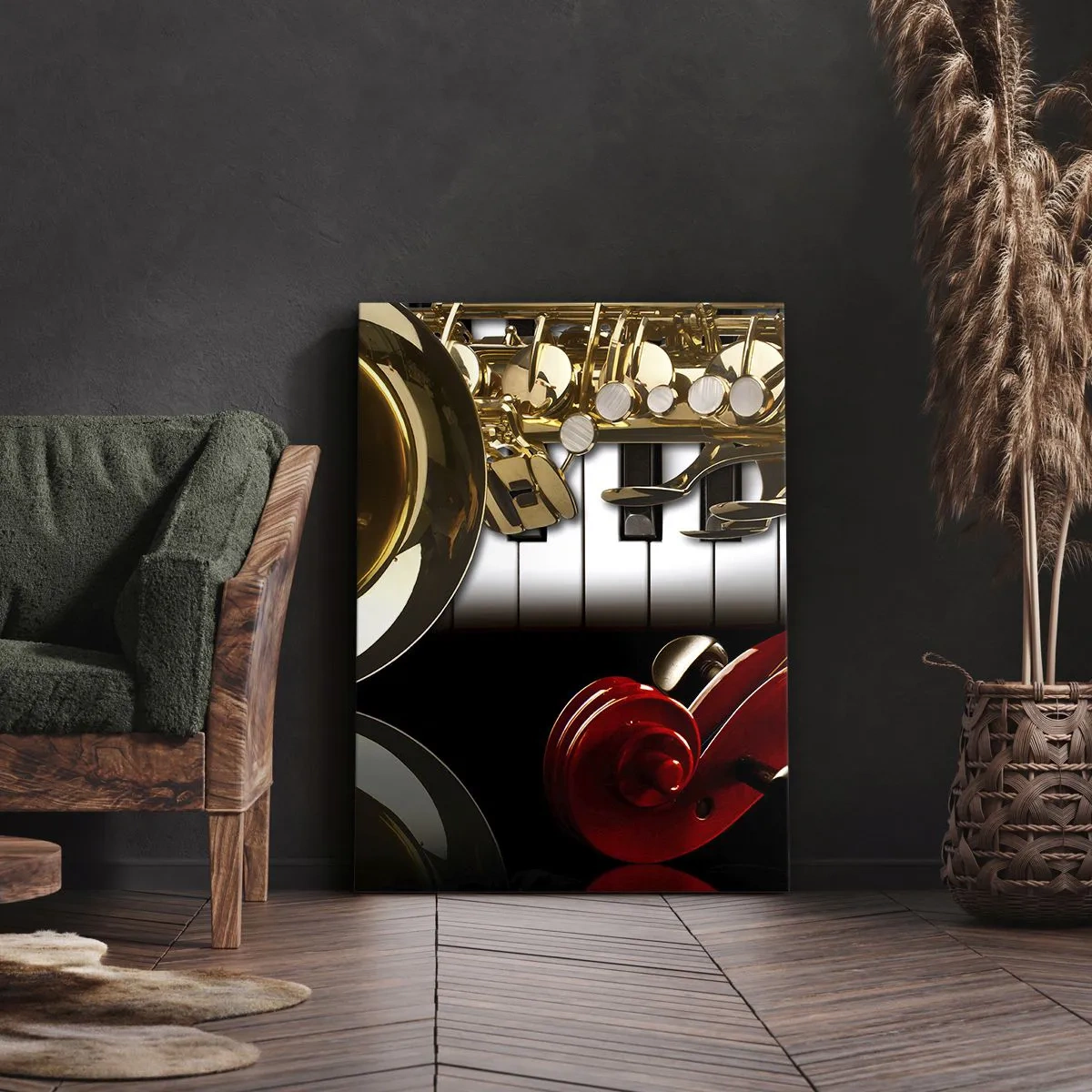 Tablou pe pânză - Tablă, lemn și fildeș - 50x70 cm