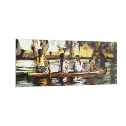 Tablou pe sticlă - Într-un paradis polinezian - 100x40 cm