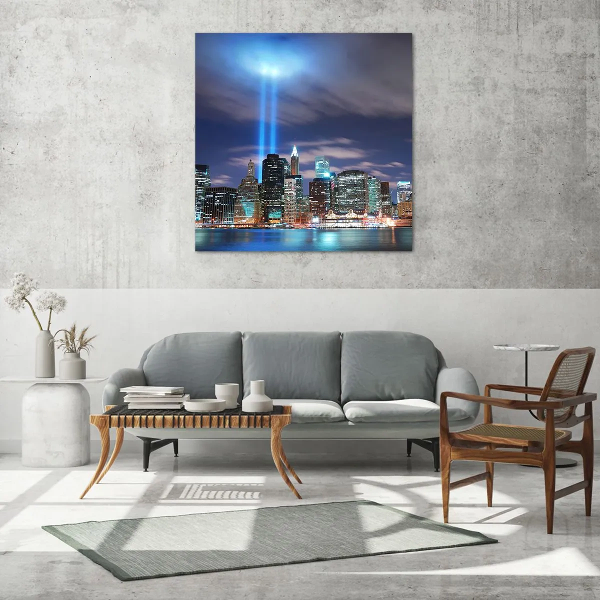 Tablou pe sticlă - Întinde-te spre cer cu lumină - 40x40 cm