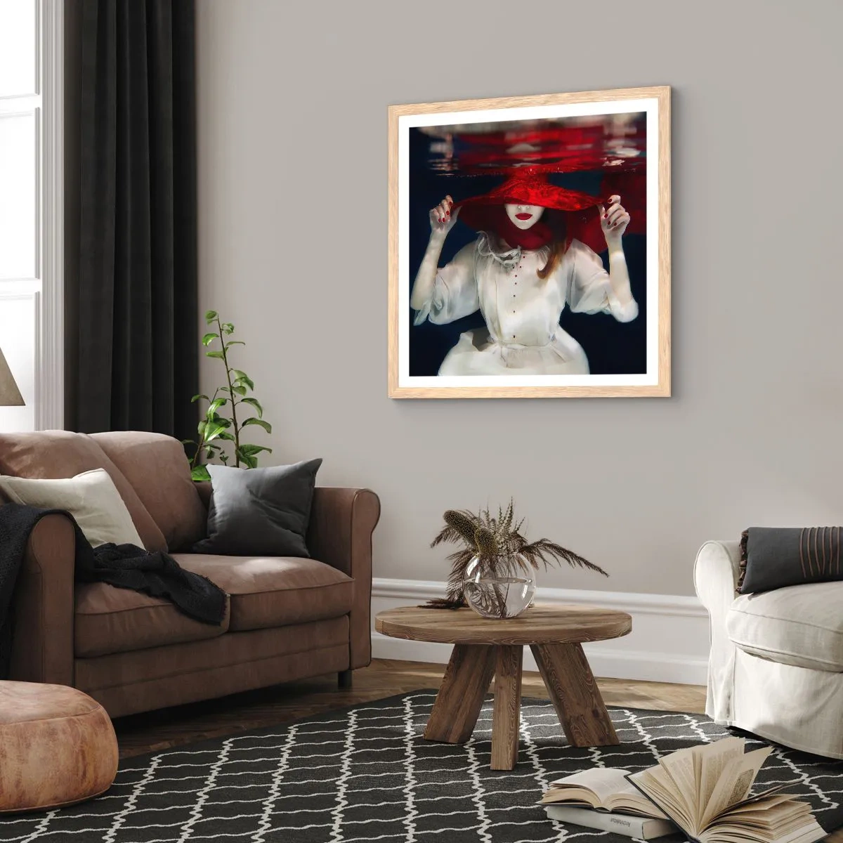 Poster în ramă de stejar deschis - Frumoasa fantomă - 30x30 cm