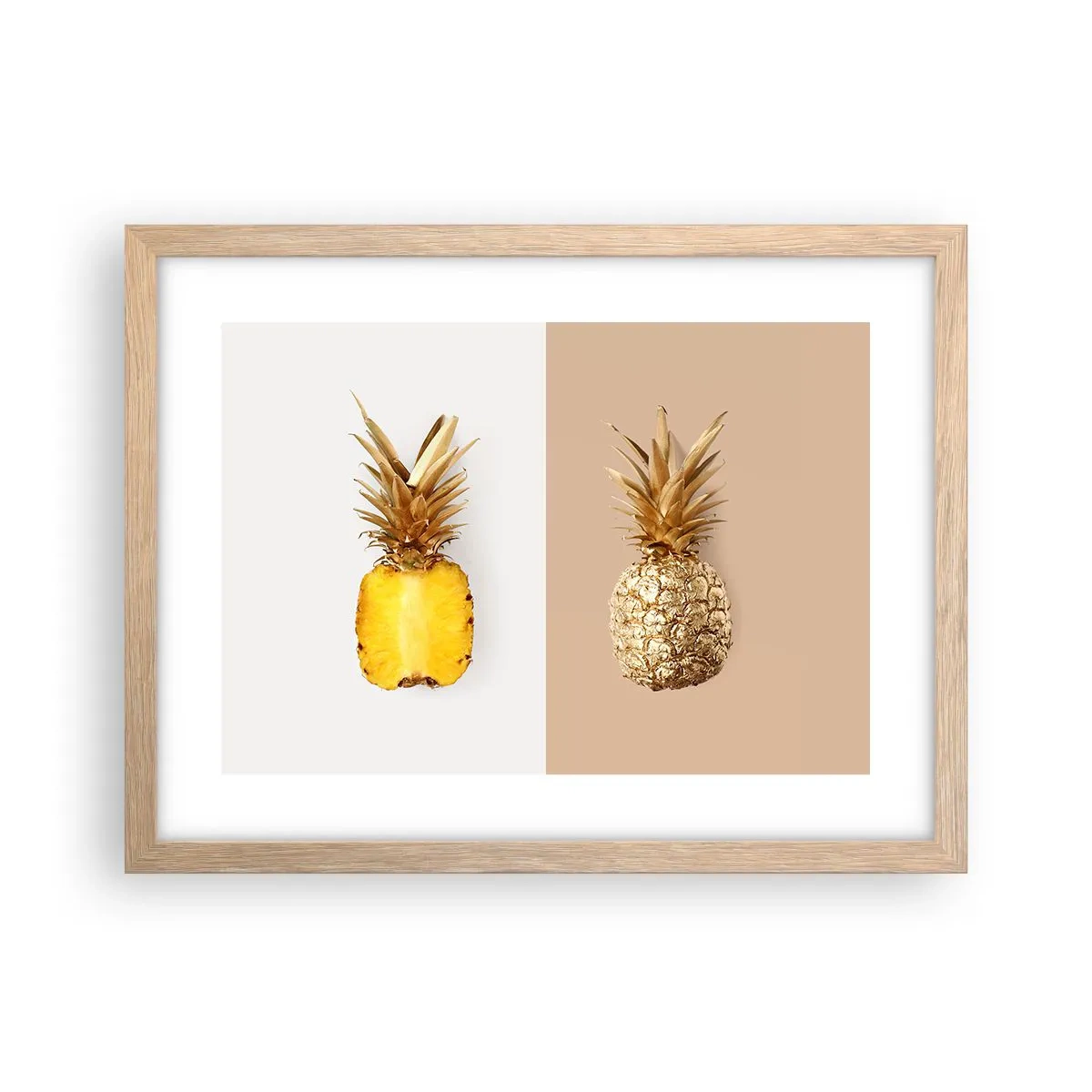 Poster în ramă de stejar deschis - Ananas de împărțit - 40x30 cm