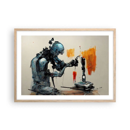 Poster în ramă de stejar deschis - Vine ziua de mâine..... - 70x50 cm