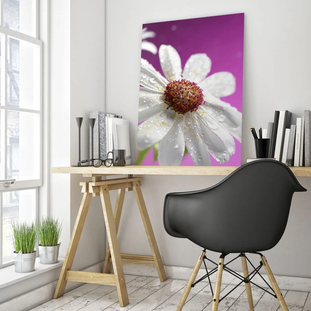 Tablou pe sticlă - Modestă în frumusețea ei - 50x70 cm